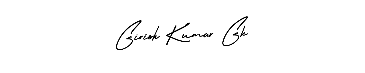 This is the best signature style for the Girish Kumar Gk name. Also you like these signature font (AmerikaSignatureDemo-Regular). Mix name signature. Girish Kumar Gk signature style 3 images and pictures png