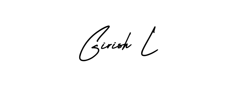 Use a signature maker to create a handwritten signature online. With this signature software, you can design (AmerikaSignatureDemo-Regular) your own signature for name Girish L. Girish L signature style 3 images and pictures png