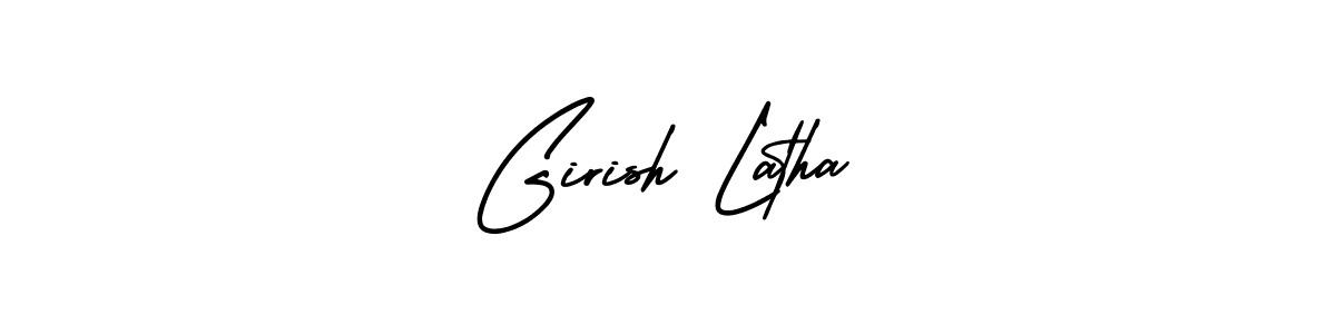 This is the best signature style for the Girish Latha name. Also you like these signature font (AmerikaSignatureDemo-Regular). Mix name signature. Girish Latha signature style 3 images and pictures png