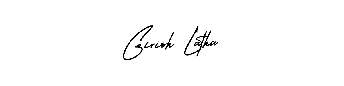 The best way (AmerikaSignatureDemo-Regular) to make a short signature is to pick only two or three words in your name. The name Girish Latha include a total of six letters. For converting this name. Girish Latha signature style 3 images and pictures png