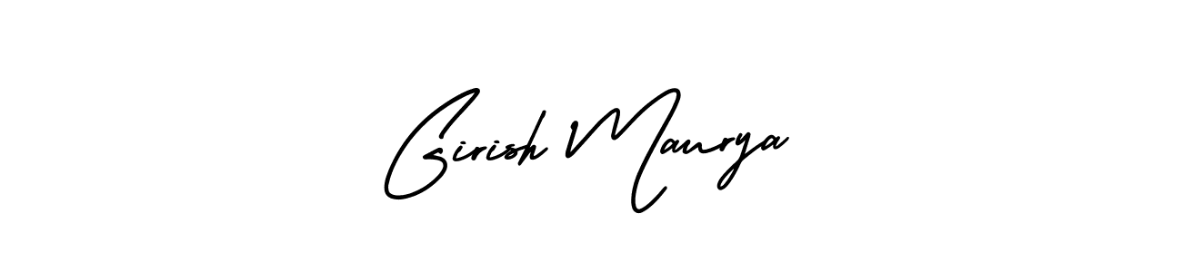 The best way (AmerikaSignatureDemo-Regular) to make a short signature is to pick only two or three words in your name. The name Girish Maurya include a total of six letters. For converting this name. Girish Maurya signature style 3 images and pictures png