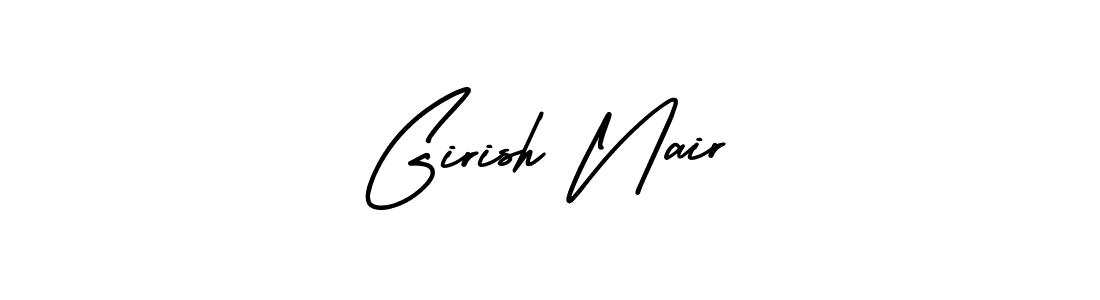 The best way (AmerikaSignatureDemo-Regular) to make a short signature is to pick only two or three words in your name. The name Girish Nair include a total of six letters. For converting this name. Girish Nair signature style 3 images and pictures png