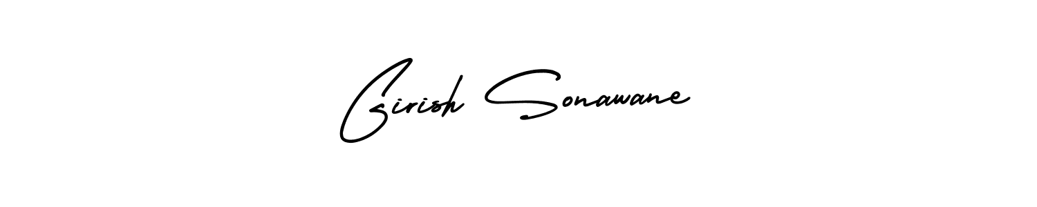 This is the best signature style for the Girish Sonawane name. Also you like these signature font (AmerikaSignatureDemo-Regular). Mix name signature. Girish Sonawane signature style 3 images and pictures png