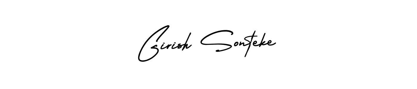 How to Draw Girish Sonteke signature style? AmerikaSignatureDemo-Regular is a latest design signature styles for name Girish Sonteke. Girish Sonteke signature style 3 images and pictures png