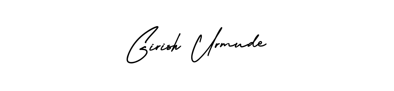 You should practise on your own different ways (AmerikaSignatureDemo-Regular) to write your name (Girish Urmude) in signature. don't let someone else do it for you. Girish Urmude signature style 3 images and pictures png