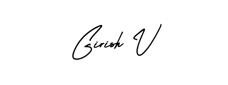 Use a signature maker to create a handwritten signature online. With this signature software, you can design (AmerikaSignatureDemo-Regular) your own signature for name Girish V. Girish V signature style 3 images and pictures png