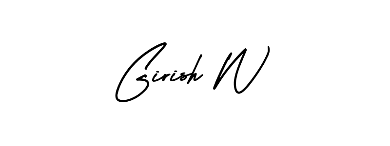Make a beautiful signature design for name Girish W. Use this online signature maker to create a handwritten signature for free. Girish W signature style 3 images and pictures png