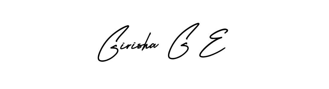 This is the best signature style for the Girisha G E name. Also you like these signature font (AmerikaSignatureDemo-Regular). Mix name signature. Girisha G E signature style 3 images and pictures png