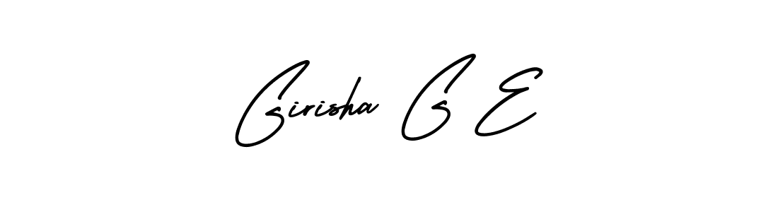 This is the best signature style for the Girisha G E name. Also you like these signature font (AmerikaSignatureDemo-Regular). Mix name signature. Girisha G E signature style 3 images and pictures png