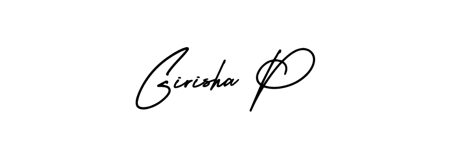 Girisha P stylish signature style. Best Handwritten Sign (AmerikaSignatureDemo-Regular) for my name. Handwritten Signature Collection Ideas for my name Girisha P. Girisha P signature style 3 images and pictures png