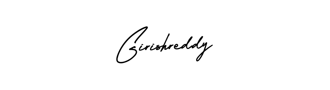 The best way (AmerikaSignatureDemo-Regular) to make a short signature is to pick only two or three words in your name. The name Girishreddy include a total of six letters. For converting this name. Girishreddy signature style 3 images and pictures png