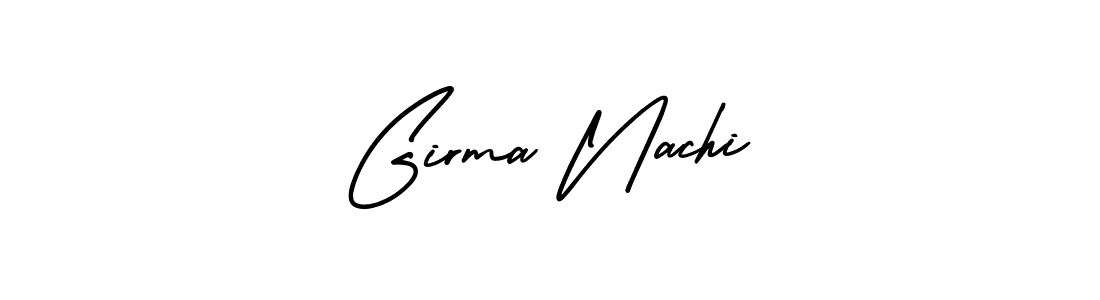 Also You can easily find your signature by using the search form. We will create Girma Nachi name handwritten signature images for you free of cost using AmerikaSignatureDemo-Regular sign style. Girma Nachi signature style 3 images and pictures png