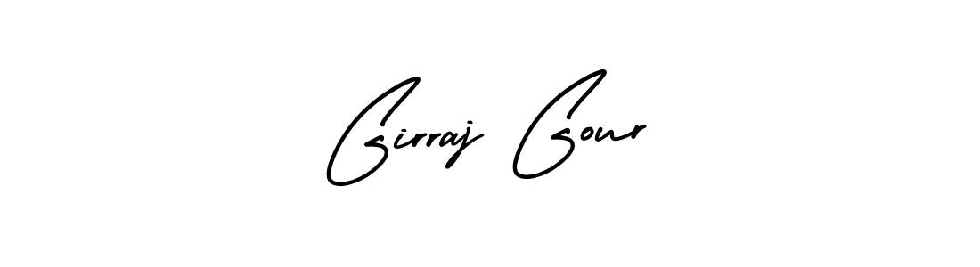 The best way (AmerikaSignatureDemo-Regular) to make a short signature is to pick only two or three words in your name. The name Girraj Gour include a total of six letters. For converting this name. Girraj Gour signature style 3 images and pictures png
