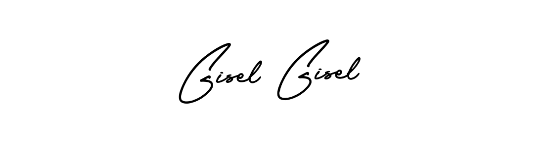 Gisel Gisel stylish signature style. Best Handwritten Sign (AmerikaSignatureDemo-Regular) for my name. Handwritten Signature Collection Ideas for my name Gisel Gisel. Gisel Gisel signature style 3 images and pictures png