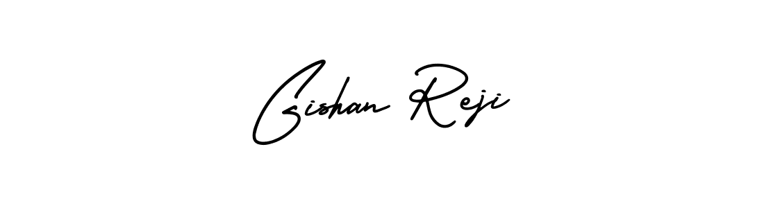 Create a beautiful signature design for name Gishan Reji. With this signature (AmerikaSignatureDemo-Regular) fonts, you can make a handwritten signature for free. Gishan Reji signature style 3 images and pictures png