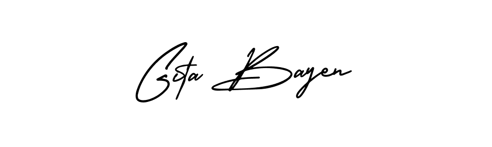 How to make Gita Bayen signature? AmerikaSignatureDemo-Regular is a professional autograph style. Create handwritten signature for Gita Bayen name. Gita Bayen signature style 3 images and pictures png