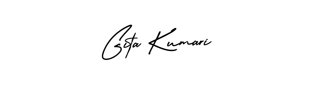 Similarly AmerikaSignatureDemo-Regular is the best handwritten signature design. Signature creator online .You can use it as an online autograph creator for name Gita Kumari. Gita Kumari signature style 3 images and pictures png