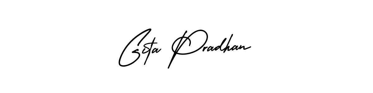 Make a short Gita Pradhan signature style. Manage your documents anywhere anytime using AmerikaSignatureDemo-Regular. Create and add eSignatures, submit forms, share and send files easily. Gita Pradhan signature style 3 images and pictures png