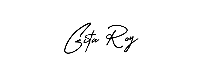 How to make Gita Roy signature? AmerikaSignatureDemo-Regular is a professional autograph style. Create handwritten signature for Gita Roy name. Gita Roy signature style 3 images and pictures png