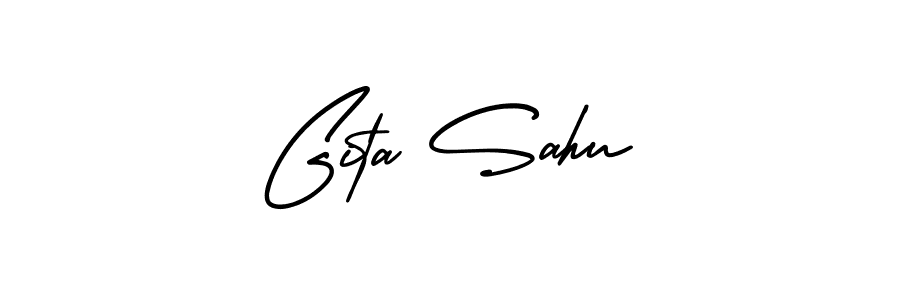 Create a beautiful signature design for name Gita Sahu. With this signature (AmerikaSignatureDemo-Regular) fonts, you can make a handwritten signature for free. Gita Sahu signature style 3 images and pictures png