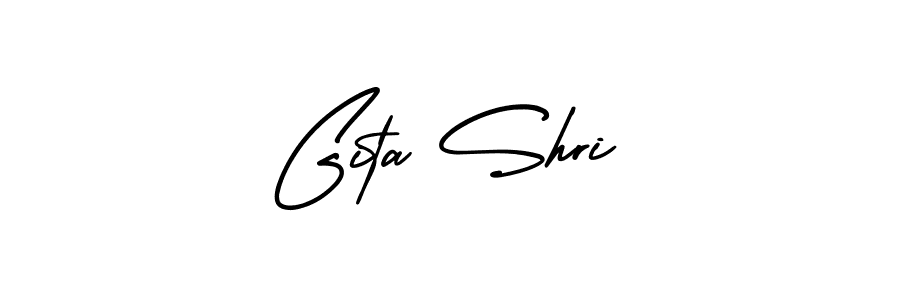 How to make Gita Shri name signature. Use AmerikaSignatureDemo-Regular style for creating short signs online. This is the latest handwritten sign. Gita Shri signature style 3 images and pictures png