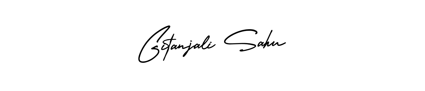 The best way (AmerikaSignatureDemo-Regular) to make a short signature is to pick only two or three words in your name. The name Gitanjali Sahu include a total of six letters. For converting this name. Gitanjali Sahu signature style 3 images and pictures png