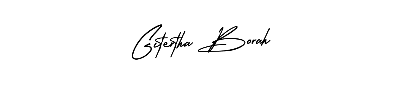 Use a signature maker to create a handwritten signature online. With this signature software, you can design (AmerikaSignatureDemo-Regular) your own signature for name Gitertha Borah. Gitertha Borah signature style 3 images and pictures png