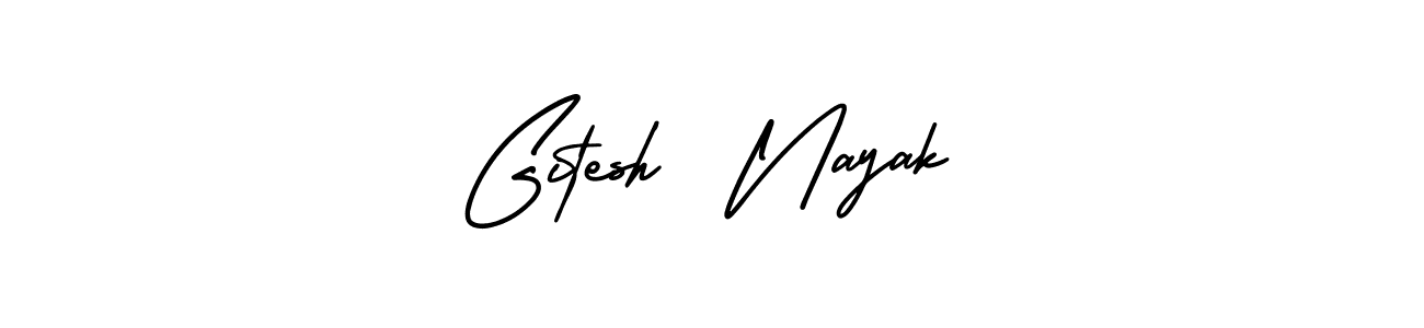 Best and Professional Signature Style for Gitesh  Nayak. AmerikaSignatureDemo-Regular Best Signature Style Collection. Gitesh  Nayak signature style 3 images and pictures png