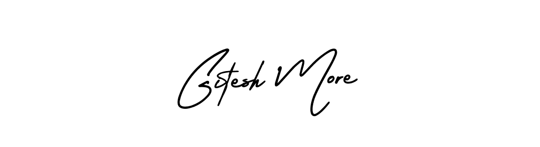 AmerikaSignatureDemo-Regular is a professional signature style that is perfect for those who want to add a touch of class to their signature. It is also a great choice for those who want to make their signature more unique. Get Gitesh More name to fancy signature for free. Gitesh More signature style 3 images and pictures png