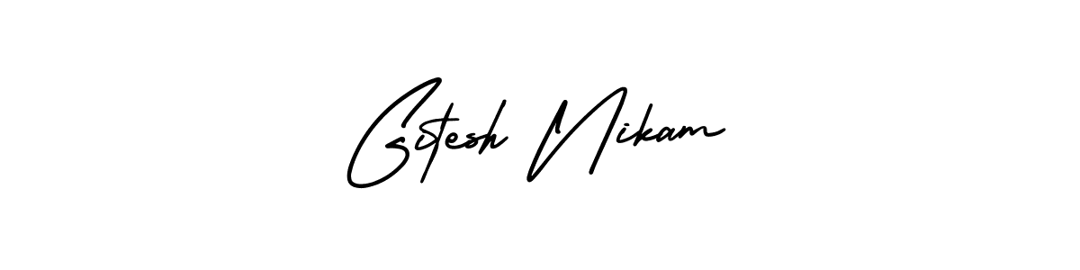 Create a beautiful signature design for name Gitesh Nikam. With this signature (AmerikaSignatureDemo-Regular) fonts, you can make a handwritten signature for free. Gitesh Nikam signature style 3 images and pictures png