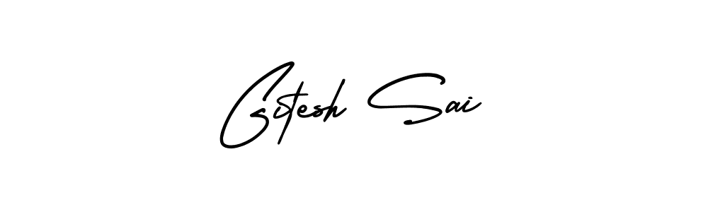 Make a beautiful signature design for name Gitesh Sai. With this signature (AmerikaSignatureDemo-Regular) style, you can create a handwritten signature for free. Gitesh Sai signature style 3 images and pictures png