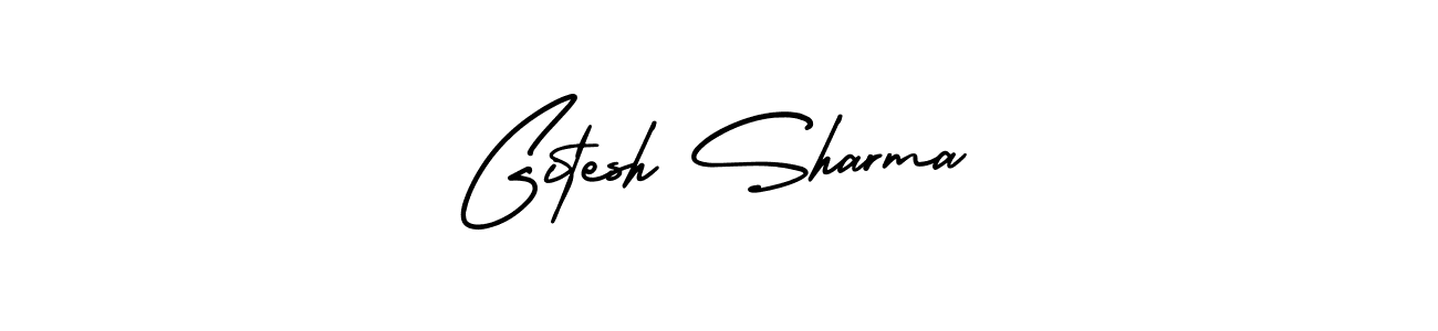 This is the best signature style for the Gitesh Sharma name. Also you like these signature font (AmerikaSignatureDemo-Regular). Mix name signature. Gitesh Sharma signature style 3 images and pictures png