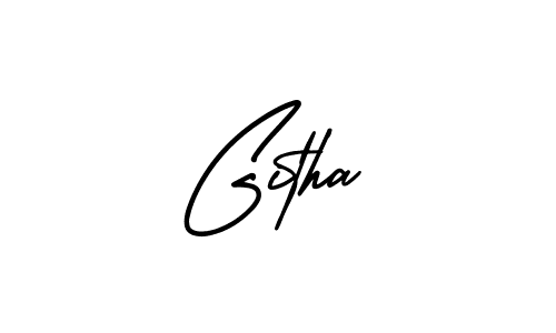 Githa stylish signature style. Best Handwritten Sign (AmerikaSignatureDemo-Regular) for my name. Handwritten Signature Collection Ideas for my name Githa. Githa signature style 3 images and pictures png
