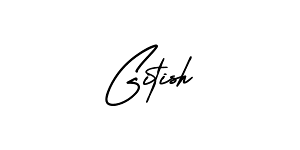 How to make Gitish signature? AmerikaSignatureDemo-Regular is a professional autograph style. Create handwritten signature for Gitish name. Gitish signature style 3 images and pictures png
