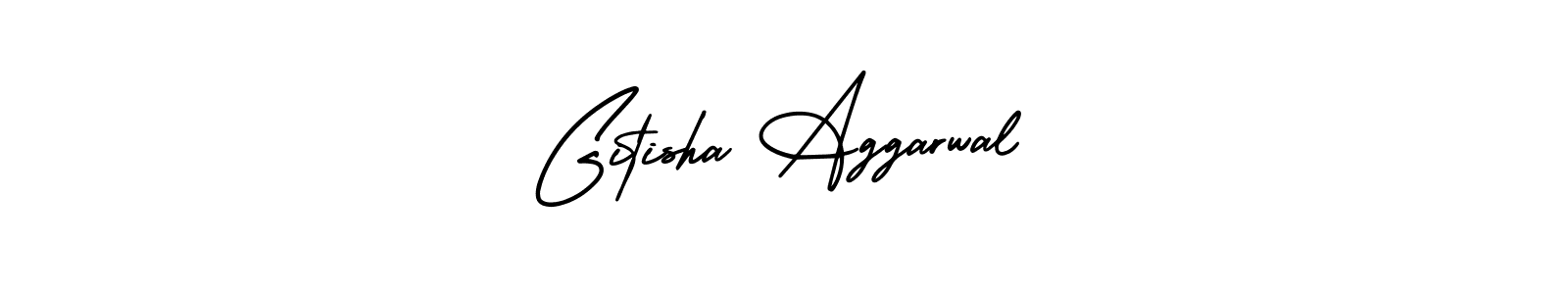 This is the best signature style for the Gitisha Aggarwal name. Also you like these signature font (AmerikaSignatureDemo-Regular). Mix name signature. Gitisha Aggarwal signature style 3 images and pictures png