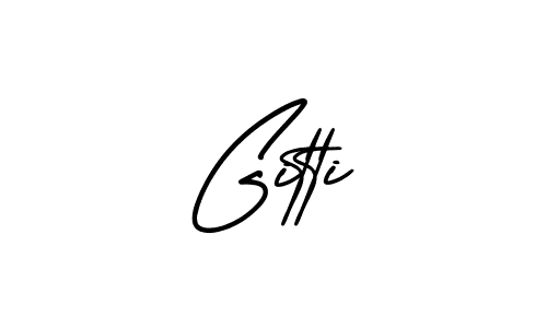 How to make Gitti name signature. Use AmerikaSignatureDemo-Regular style for creating short signs online. This is the latest handwritten sign. Gitti signature style 3 images and pictures png