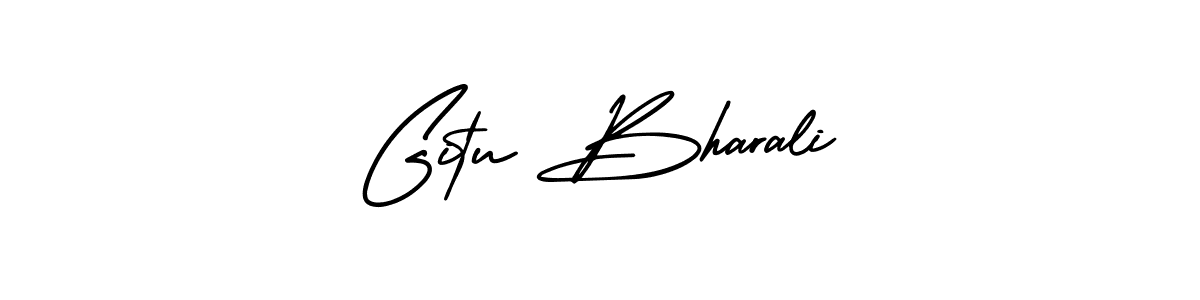 AmerikaSignatureDemo-Regular is a professional signature style that is perfect for those who want to add a touch of class to their signature. It is also a great choice for those who want to make their signature more unique. Get Gitu Bharali name to fancy signature for free. Gitu Bharali signature style 3 images and pictures png