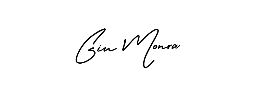 Make a beautiful signature design for name Giu Monra. With this signature (AmerikaSignatureDemo-Regular) style, you can create a handwritten signature for free. Giu Monra signature style 3 images and pictures png