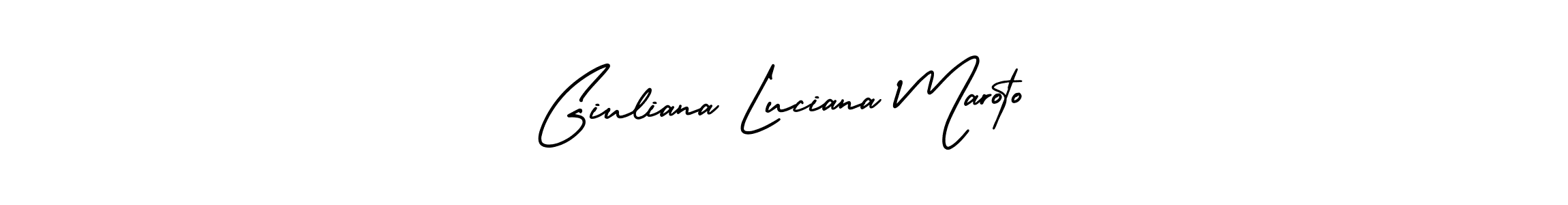 The best way (AmerikaSignatureDemo-Regular) to make a short signature is to pick only two or three words in your name. The name Giuliana Luciana Maroto include a total of six letters. For converting this name. Giuliana Luciana Maroto signature style 3 images and pictures png