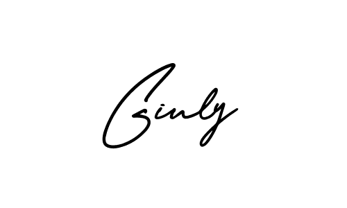 The best way (AmerikaSignatureDemo-Regular) to make a short signature is to pick only two or three words in your name. The name Giuly include a total of six letters. For converting this name. Giuly signature style 3 images and pictures png