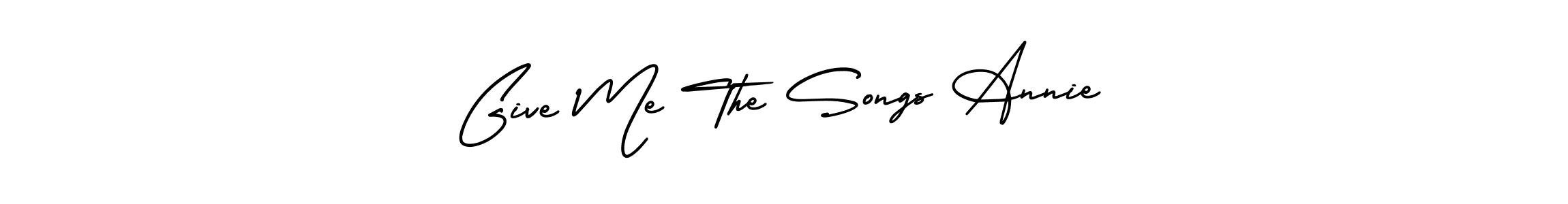 This is the best signature style for the Give Me The Songs Annie name. Also you like these signature font (AmerikaSignatureDemo-Regular). Mix name signature. Give Me The Songs Annie signature style 3 images and pictures png