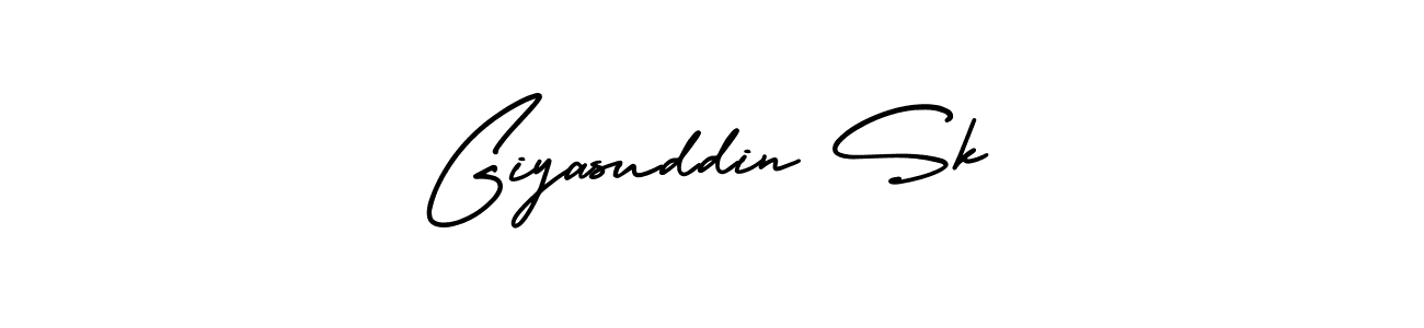 You should practise on your own different ways (AmerikaSignatureDemo-Regular) to write your name (Giyasuddin Sk) in signature. don't let someone else do it for you. Giyasuddin Sk signature style 3 images and pictures png