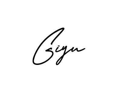 Make a beautiful signature design for name Giyu. With this signature (AmerikaSignatureDemo-Regular) style, you can create a handwritten signature for free. Giyu signature style 3 images and pictures png