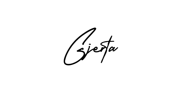 How to Draw Gjerta signature style? AmerikaSignatureDemo-Regular is a latest design signature styles for name Gjerta. Gjerta signature style 3 images and pictures png