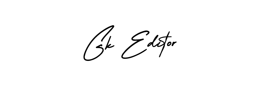 The best way (AmerikaSignatureDemo-Regular) to make a short signature is to pick only two or three words in your name. The name Gk Editor include a total of six letters. For converting this name. Gk Editor signature style 3 images and pictures png