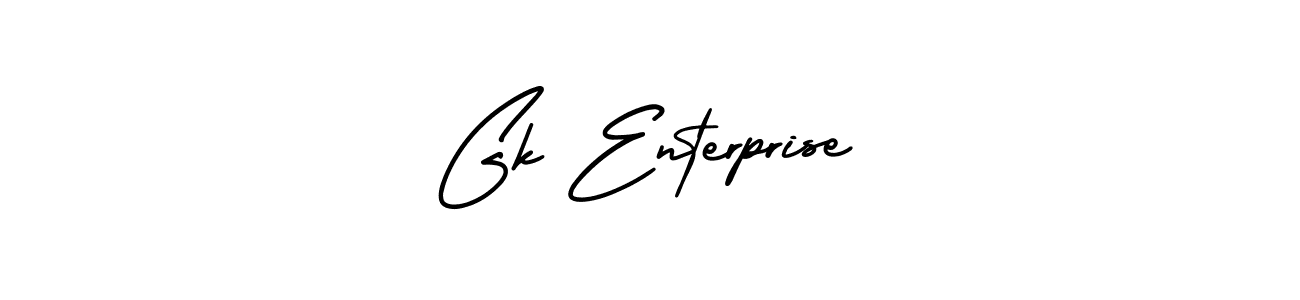 The best way (AmerikaSignatureDemo-Regular) to make a short signature is to pick only two or three words in your name. The name Gk Enterprise include a total of six letters. For converting this name. Gk Enterprise signature style 3 images and pictures png