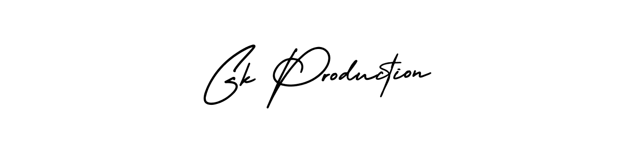 How to make Gk Production signature? AmerikaSignatureDemo-Regular is a professional autograph style. Create handwritten signature for Gk Production name. Gk Production signature style 3 images and pictures png
