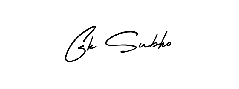 How to make Gk Subho name signature. Use AmerikaSignatureDemo-Regular style for creating short signs online. This is the latest handwritten sign. Gk Subho signature style 3 images and pictures png