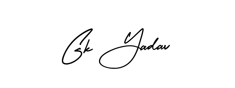 You should practise on your own different ways (AmerikaSignatureDemo-Regular) to write your name (Gk Yadav) in signature. don't let someone else do it for you. Gk Yadav signature style 3 images and pictures png