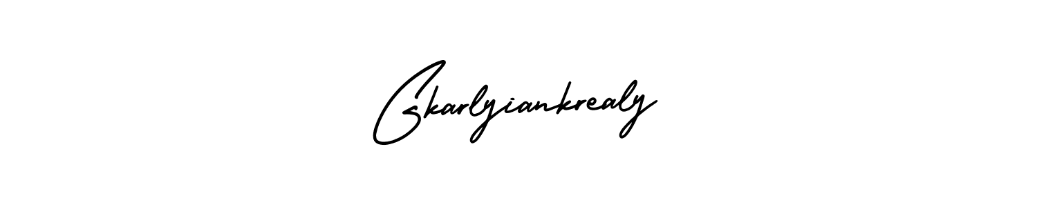 Design your own signature with our free online signature maker. With this signature software, you can create a handwritten (AmerikaSignatureDemo-Regular) signature for name Gkarlyiankrealy. Gkarlyiankrealy signature style 3 images and pictures png